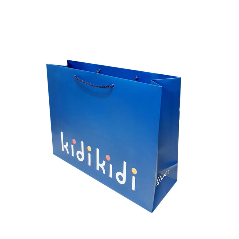 코팅쇼핑백/200아트/군청색 베다/무광라미/PP브레이드끈/S0575